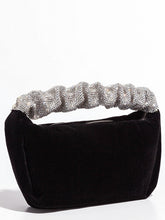 Skylar Rhinestone Fold Handle Velvet Handbag